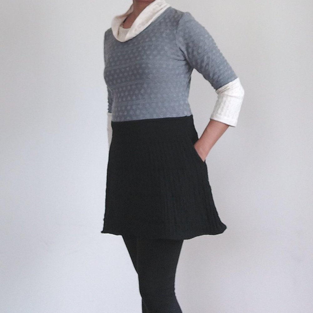 Sweater dress cowl neck